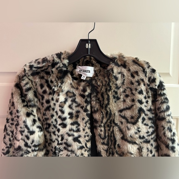 BB Dakota McKinley Brown Leopard Print Faux Fur Jacket - Picture 7 of 9